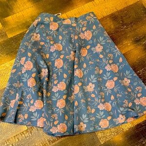 Floral Blue and Pink Women's Skirt